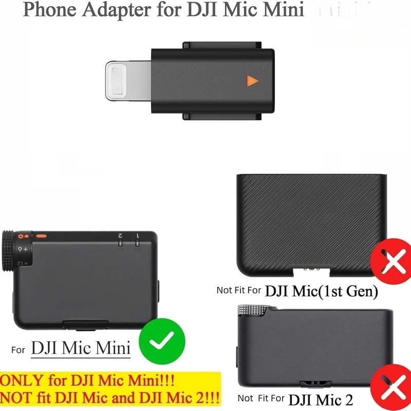 Fraternize for DJI Mic Mini Original Mobile Phone Adapter for iPhone 14 13 12 11 XS Max 8 Smartphone/PC/Mac Connector Accessories for DJI Mic Mini,(Not Compatible with DJI Mic 2/Mic) - Image 2